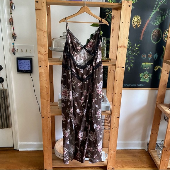 Brock Collection X H&M Brown Floral Lace Maxi Slip Dress - Picture 5 of 11